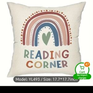 Rainbow Reading Corner Accent Pillow Cover
